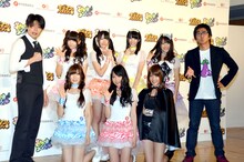 「ノブコブ＆ゼブラエンジェルのキュイン×2 バラエティpresents ゼブラエンジェル リニューアルプレス発表会」に登場した平成ノブシコブシ（両端）と、SKE48メンバーからなる新生「ゼブラエンジェル」。