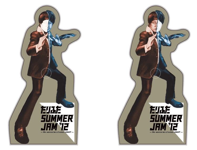 「たりふた展」に展示される顔はめパネル。