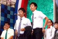 ロザン菅（左）は「優勝のごほうびとして、来年のTHE MANZAIをクイズ大会に変えたい」と相方・宇治原（右）を想うあまり宣言。