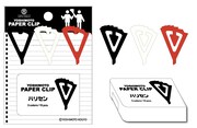 「YOSHIMOTO PAPER CLIP（ハリセン）」イメージ。650円で15個入り（3色×5個）。
