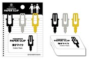 「YOSHIMOTO PAPER CLIP（漫才マイク）」イメージ。650円で15個入り（3色×5個）。