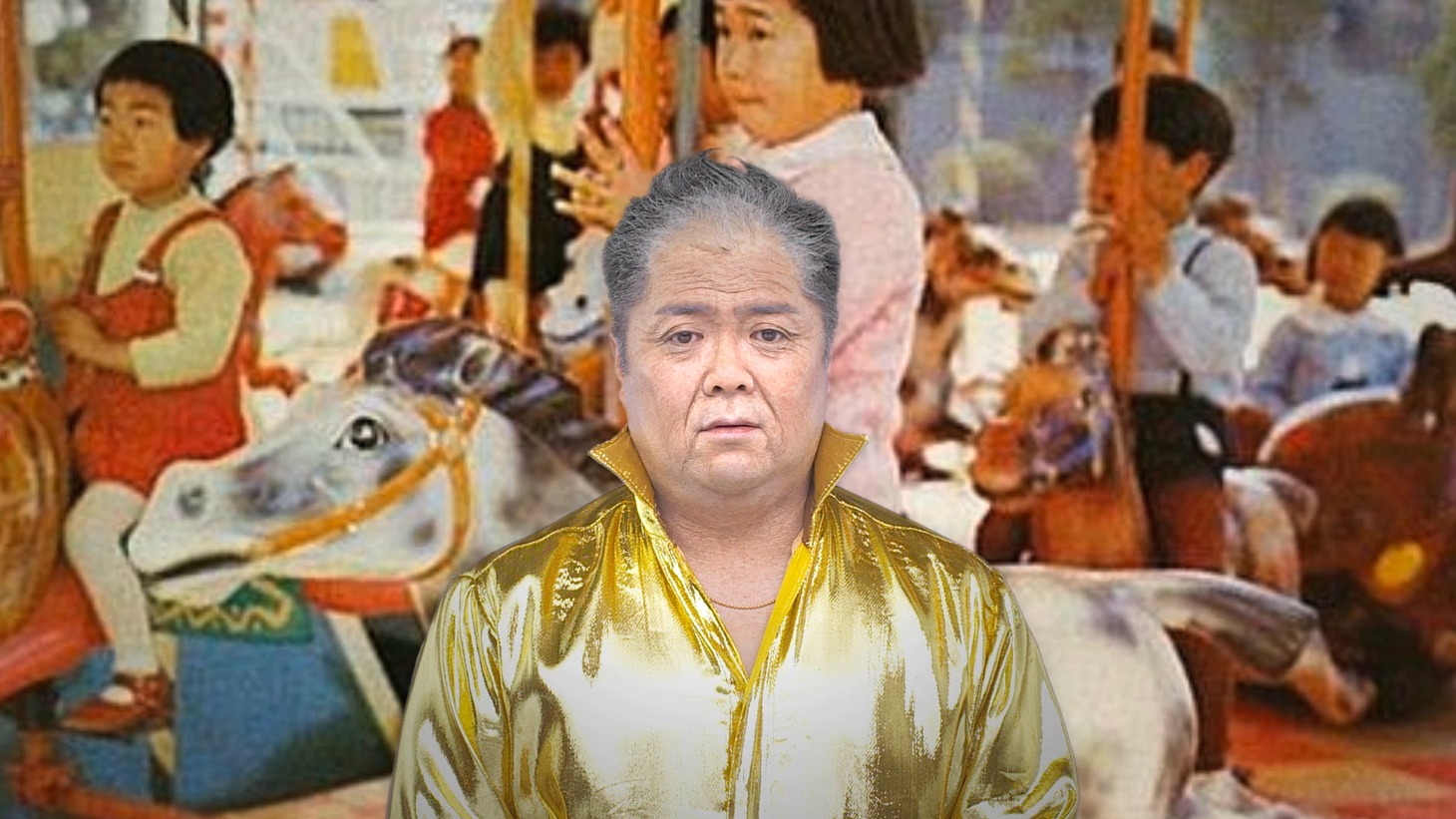 新CM「ひらかたパーク 祝100周年」編に出演する小杉。徐々に年齢を重ねていく。
