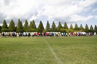 千葉・生命の森リゾートにて行われたよしもと芸人による大運動会「LAUGH SPORTS FES 2012 in CHIBA～よしもと若手“ほぼ”オールスターズ大運動会～」サッカー大会。(c)藤澤孝代（フォトプロ）
