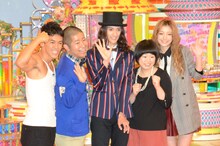 「笑っていいとも！」新レギュラーの（左から）武井壮、ハライチ澤部、栗原類、伊藤修子、木下優樹菜。