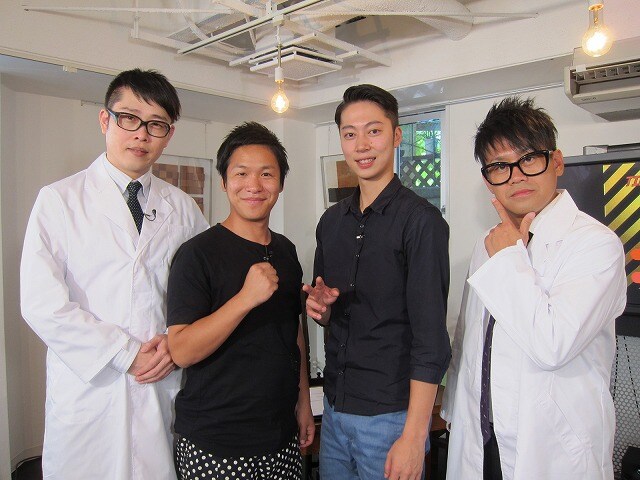 お笑いサービス「お笑いLIFE」の新企画「Dr.宮川のアプリカウンセリング」に出演している宮川大輔とギンナナ金成。初回ゲストは、はんにゃ。