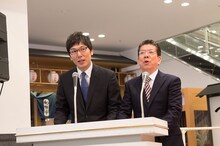 なんばグランド花月にて行われた「祝！笑福亭仁鶴 50周年」お祝い記者会見。(c)吉本興業