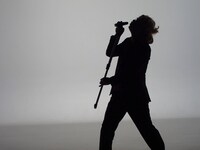 収録の一場面。ボーカルの雰囲気。