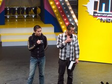 インポッシブルを気にする品川と、決勝前に「ミキティー！」と叫ぶハートの持ち主庄司。