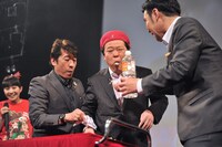 わさび寿司のリアクションに臨むダチョウ倶楽部。