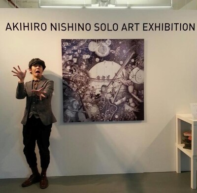 ニューヨークで絵本原画展「Akihiro Nishino Solo Art Exhibition」を開催中のキングコング西野。(c)吉本興業