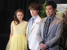 映画「ジャックと天空の巨人』」会見に出席した平愛梨、ウエンツ瑛士、ガレッジセール・ゴリ（左から）。3月22日(金)、丸の内ルーブルほか全国ロードショー。3D/2D 吹替え版同時公開(C)2012 WARNER BROS. ENTERTAINMENT INC. AND LEGENDARY PICTURES FUNDING, LLC