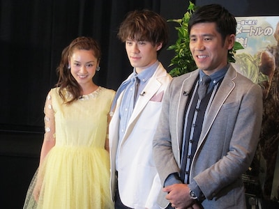 映画「ジャックと天空の巨人』」会見に出席した平愛梨、ウエンツ瑛士、ガレッジセール・ゴリ（左から）。3月22日(金)、丸の内ルーブルほか全国ロードショー。3D/2D 吹替え版同時公開(C)2012 WARNER BROS. ENTERTAINMENT INC. AND LEGENDARY PICTURES FUNDING, LLC