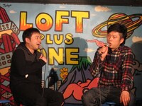 休憩中に行われた、ななめ45°下池のトークタイム「さしもいけ」。下池は、「今いかに肩身が狭いか」という話を、オジンオズボーン高松に披露。