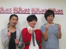 4月4日（木）深夜より、初冠レギュラー番組「それゆけ！ゲームパンサー！」（日本テレビ）がスタートするパンサー。左から、菅、向井、尾形。