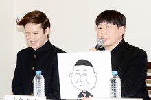 ウエンツ瑛士（左）と、森三中・大島。