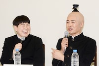 森三中・大島（左）と、劇団ひとり（右）。