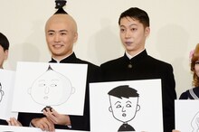 永沢君役の劇団ひとり（左）と、藤木君役のはんにゃ金田（右）。