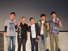 第5回沖縄国際映画祭「ワーナー・ブラザーズ90周年記念特別上映」の「ダークナイト ライジング」舞台挨拶が行われ、ガレッジセール川田、ナインティナイン岡村、博多華丸・大吉が登場。