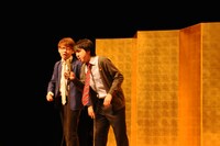 「平成25年 漫才新人大賞」予選会でネタを披露する三四郎。