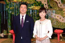 新バラエティ番組「テレビシャカイ実験 あすなろラボ」でMCを務める加藤浩次（左）、高島彩（右）。