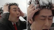5月4日より全国オンエアされる「スカルプD」新CMより、フットボールアワーのシャンプーシーン。