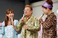 （左から）吉田明世アナ、サンドウィッチマン伊達、オアシズ大久保。