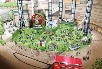 六本木ヒルズアリーナにて行われるJRAのイベント「DERBY TURF HILLS」のイメージ。