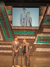 6月7日、東京・ヨシモト∞ホールにて行われたレイザーラモン出演ライブ「HG、RGはいらない。住谷、出渕で漫才したいんや!!」の漫才の様子。