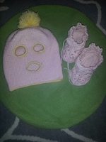 ライス関町の子供にプレゼントした帽子と靴。