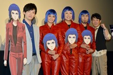 劇場アニメ「攻殻機動隊ARISE border:1 Ghost Pain」のトークショー付き特別試写会に登場した（左から）DaiGo、加藤夏希、南海キャンディーズ・しずちゃん、ペナルティ。