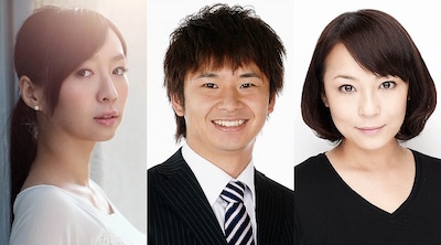 7月1日（月）放送「終電ごはん」（テレビ東京）出演のオードリー若林（中央）、酒井若菜（左）、佐藤仁美（右）。