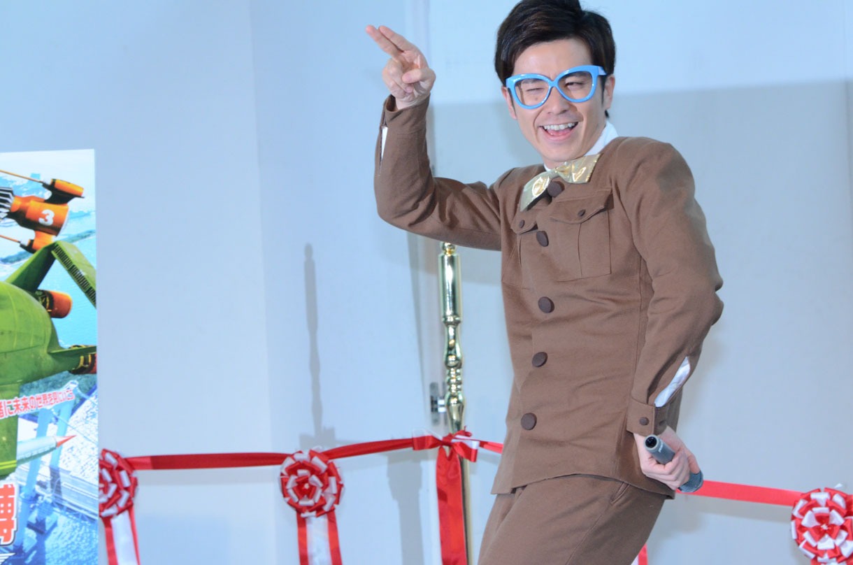 「サンダーバード博～世紀の特撮が描くボクらの未来～」のオープニングセレモニーに登場したオリラジ藤森。