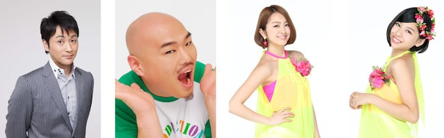 2部の「アンジャッシュ児嶋の今夜はイジらないで!!SP『クロちゃんDD祭り 01』」に出演する（左から）アンジャッシュ児嶋、安田大サーカス・クロちゃん、荒井玲良（SUPER☆GiRLS）、田中美麗（SUPER☆GiRLS）