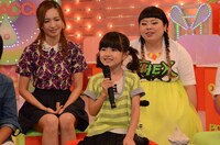 収録を振り返って感想を語る小林星蘭（中央）と、優木まおみ（左）、渡辺直美（右）。