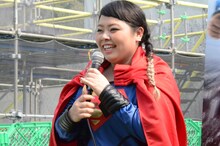 映画「マン・オブ・スティール」の公開記念イベントに登場した渡辺直美。