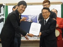 ロバート山本・群馬県邑楽町観光大使就任式。