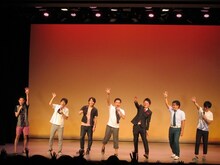 「人力舎お笑いLIVE『バカ爆☆豪華版』～人力舎のことがだいたいわかるバカ爆伝説4days～＠博品館劇場 第三夜『BIG4伝説』」の模様。写真はBIG4ことキングオブコメディ、鬼ヶ島、エレファントジョン。