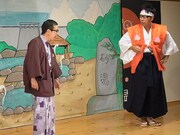 湯原温泉郷「江西劇団」公演の模様。