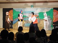 湯原温泉郷「江西劇団」公演の模様。