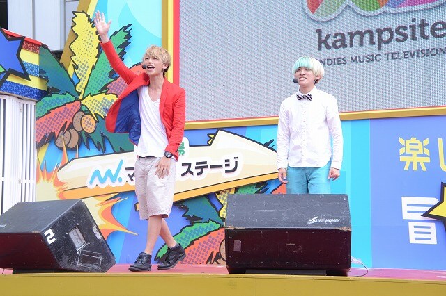 お台場合衆国「kampsite presents　『Lucyと愉快な仲間達』」MCの門出ピーチクパーチク。