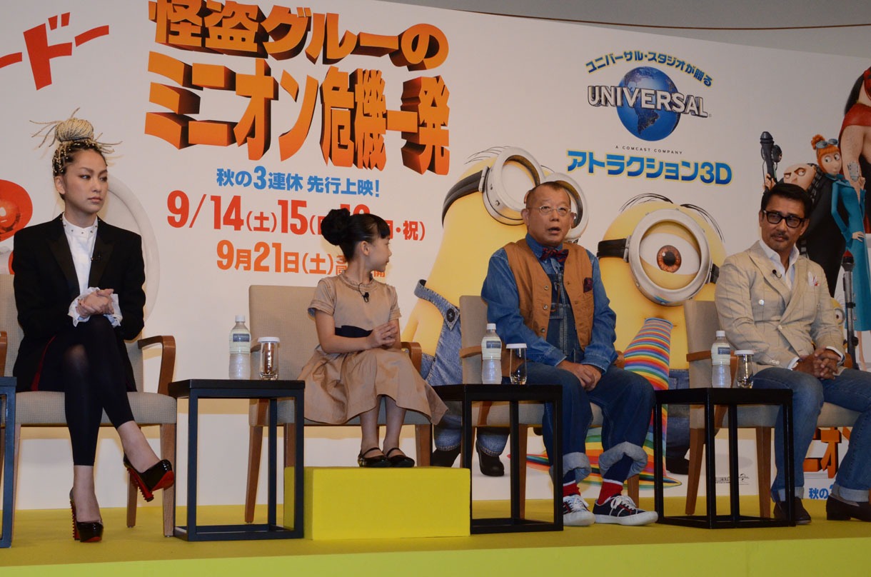 「怪盗グルーのミニオン危機一発」日本語吹替え版完成報告会の模様。