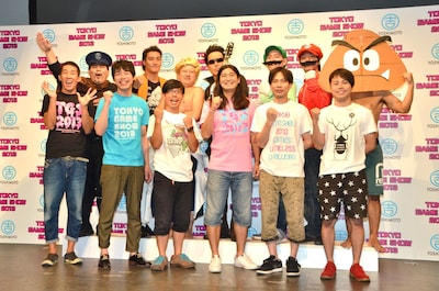 「東京ゲームショウ2013」とよしもとのコラボレーションプロジェクト発表記者会見に登場したゲーマー芸人達。