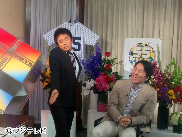 浜田雅功と松井秀喜（左から）。(c)フジテレビ