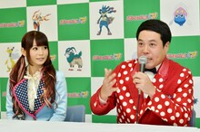 中川翔子とタカアンドトシ・タカ（左から）。