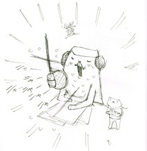 パップコーン芦沢によるイラスト。