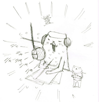 パップコーン芦沢によるイラスト。