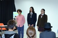 （右から）たんぽぽ白鳥、栗原類、松居大悟監督。