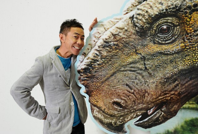 映画「ウォーキング with ダイナソー」で主人公のパッチ役の声優を務める木梨憲武。 (c)2013 Twentieth Century Fox