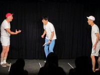 「世にも奇妙な玉入れ対決」で一気に恐怖の世界に陥る会場。