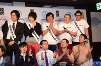 「住みます芸人対抗『The・宴王』決定戦～冬の陣～」開催発表会見の様子。